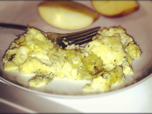 Scrambled eggs with gorgonzola